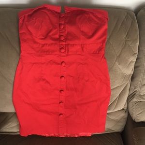 Button down red dress